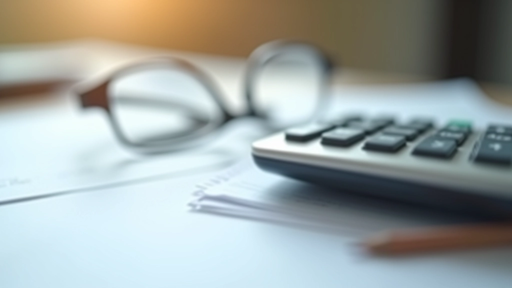 Représentation visuelle d'une calculatrice avec des documents de taux d'intérêt
