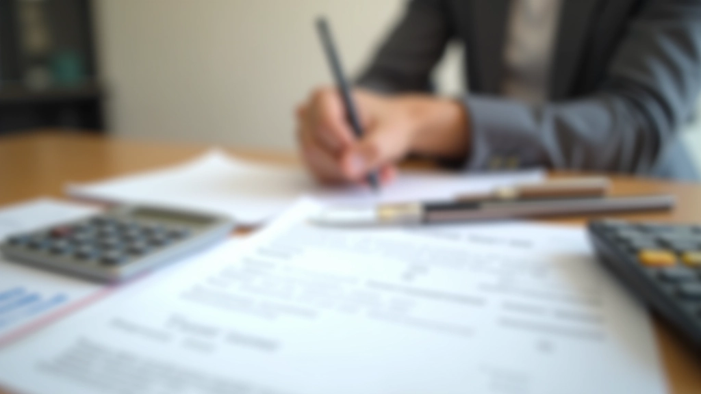 Documents de crédit avec stylo et calculatrice montrant la transparence des conditions d'emprunt