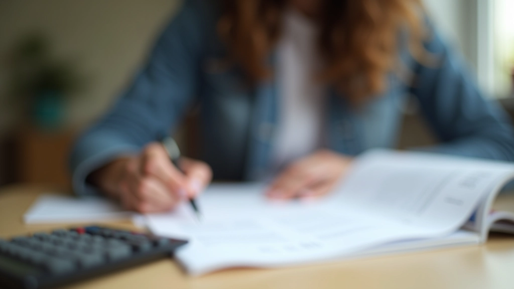 Personne étudiant des documents de crédit avec concentration